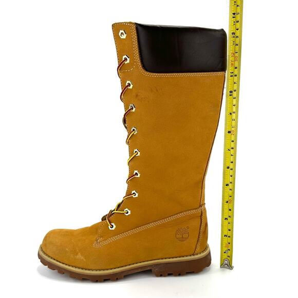 Timberland Asphalt Trail Girls Yellow Lace-Up Tall Boot Sz 5 Leather Waterproof - Picture 8 of 13